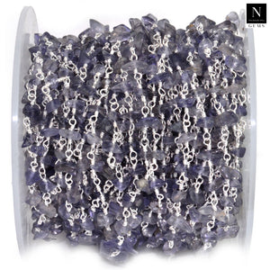 Iolite Nugget Beads Rosary 4-6mm Silver Plated Rosary 5FT