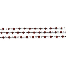 Load image into Gallery viewer, Brown Sunstone Faceted Bead Rosary Chain 3-3.5mm Oxidized Bead Rosary 5FT
