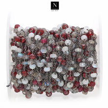 Load image into Gallery viewer, Multi Color Faceted Large Beads 5-6mm Oxidized Rosary Chain
