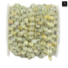 Load image into Gallery viewer, Prehnite Faceted Large Beads 5-6mm Oxidized Rosary Chain
