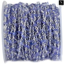Load image into Gallery viewer, Tanzanite Nugget Beads Rosary 4-6mm Silver Plated Rosary 5FT

