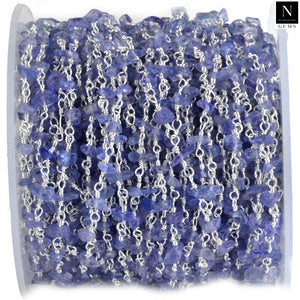 Tanzanite Nugget Beads Rosary 4-6mm Silver Plated Rosary 5FT