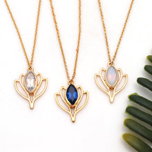 Load image into Gallery viewer, 5PC Lotus Flower Marquise Shape Gold Plated Gemstone Pendant | Handmade Design Lotus Pendant
