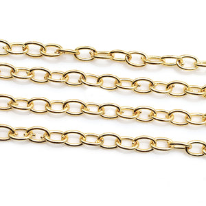 5ft Link Finding Chain 8x6mm | Gold Oval Curb Necklace | Graduated Link Necklace | Paperclip & Curb Chain | Finding Chain