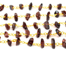 Load image into Gallery viewer, Garnet Nugget Beads Rosary 4-6mm Gold Plated Rosary 5FT

