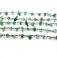 Load image into Gallery viewer, Chrysoprase Nugget Beads Rosary 4-6mm Oxidized Rosary 5FT
