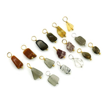 Load image into Gallery viewer, Copy of 5pc Organic Gold Wire Wrapped Tumbled Necklace Pendant 18 Inch
