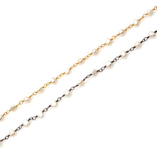 Load image into Gallery viewer, Pearl Faceted Bead Rosary Chain 3-3.5mm Gold Plated Bead Rosary 5FT
