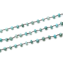 Load image into Gallery viewer, Amazonite Faceted Large Beads 7-8mm Oxidized Rosary Chain
