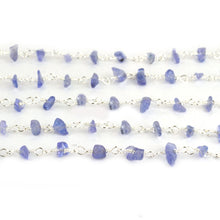 Load image into Gallery viewer, Tanzanite Nugget Beads Rosary 4-6mm Silver Plated Rosary 5FT
