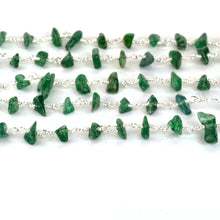 Load image into Gallery viewer, Aventurine Nugget Beads Rosary 4-6mm Silver Plated Rosary 5FT
