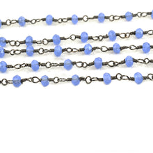 Load image into Gallery viewer, Iolite Faceted Bead Rosary Chain 3-3.5mm Oxidized Bead Rosary 5FT
