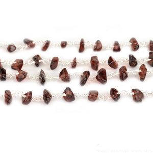 Garnet Nugget Beads Rosary 4-6mm Silver Plated Rosary 5FT