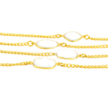 Load image into Gallery viewer, White Agate 10-15mm Mix Shape Gold Plated Wholesale Connector Rosary Chain
