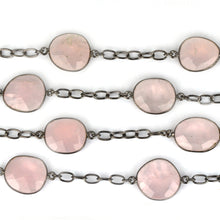 Load image into Gallery viewer, Rose Chalcedony 15mm Mix Shape Oxidized Wholesale Connector Rosary Chain
