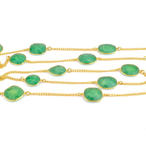 Amazonite 15mm Mix Shape Gold Plated Wholesale Connector Rosary Chain