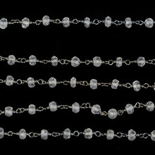 Load image into Gallery viewer, Crystal Faceted Bead Rosary Chain 3-3.5mm Oxidized Bead Rosary 5FT
