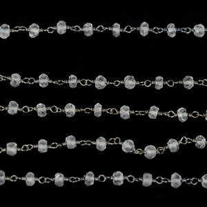 Crystal Faceted Bead Rosary Chain 3-3.5mm Oxidized Bead Rosary 5FT