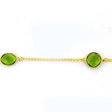 Load image into Gallery viewer, Peridot 10-15mm Mix Shape Gold Plated Wholesale Connector Rosary Chain
