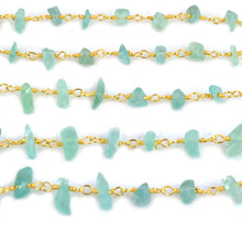 Load image into Gallery viewer, Apatite Nugget Beads Rosary 4-6mm Gold Plated Rosary 5FT
