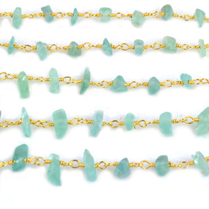 Apatite Nugget Beads Rosary 4-6mm Gold Plated Rosary 5FT