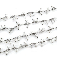 Load image into Gallery viewer, Crystal Cluster Rosary Chain 2.5-3mm Faceted Oxidized Dangle Rosary 5FT
