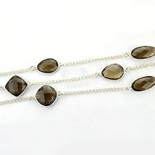Load image into Gallery viewer, Smoky Topaz 15mm Mix Shape Silver Plated Wholesale Connector Rosary Chain

