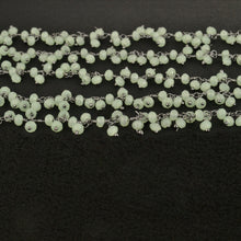 Load image into Gallery viewer, Prehnite Cluster Rosary Chain 2.5-3mm Faceted Oxidized Dangle Rosary 5FT
