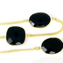 Load image into Gallery viewer, Black Onyx 15mm Mix Shape Gold Plated Wholesale Connector Rosary Chain
