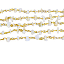 Load image into Gallery viewer, Opalite Nugget Beads Rosary 4-6mm Gold Plated Rosary 5FT

