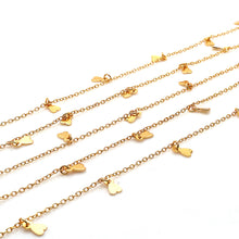 Load image into Gallery viewer, 5ft Gold Heart Chains 9x5mm | Heart Necklace | Soldered Chain | Anklet Finding Chain
