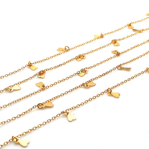 5ft Gold Heart Chains 9x5mm | Heart Necklace | Soldered Chain | Anklet Finding Chain