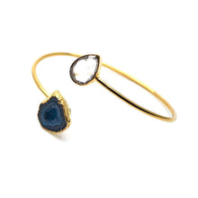 Load image into Gallery viewer, Geode Bracelet | Geode Druzy Stacking Bangle Bracelet | Gold Electroplated Adjustable Open Bracelet
