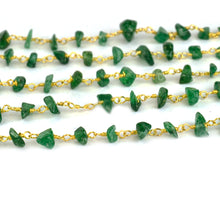 Load image into Gallery viewer, Aventurine Nugget Beads Rosary 4-6mm Gold Plated Rosary 5FT

