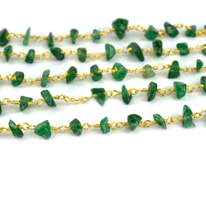 Aventurine Nugget Beads Rosary 4-6mm Gold Plated Rosary 5FT