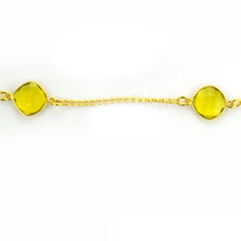Load image into Gallery viewer, Golden Lemon Topaz 10-15mm Mix Shape Gold Plated Wholesale Connector Rosary Chain
