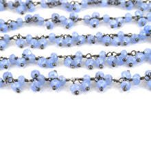 Load image into Gallery viewer, Lavender Cluster Rosary Chain 2.5-3mm Faceted Oxidized Dangle Rosary 5FT

