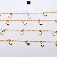 Load image into Gallery viewer, 5ft Gold Tulip Shape Chains 12x6mm | Tulip Shape Necklace | Soldered Chain | Anklet Finding Chain
