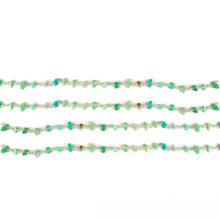 Load image into Gallery viewer, Amazonite Nugget Beads Rosary 4-6mm Silver Plated Rosary 5FT
