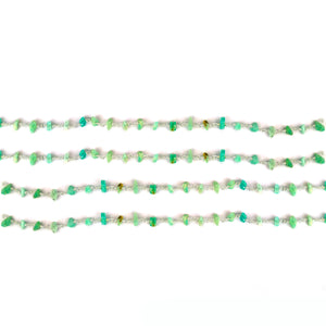 Amazonite Nugget Beads Rosary 4-6mm Silver Plated Rosary 5FT
