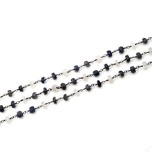 Load image into Gallery viewer, Iolite With Rainbow Faceted Large Beads 5-6mm Oxidized Rosary Chain
