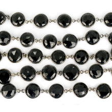 Load image into Gallery viewer, Black Spinel 12mm Mix Shape Oxidized Wholesale Connector Rosary Chain
