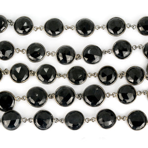 Black Spinel 12mm Mix Shape Oxidized Wholesale Connector Rosary Chain