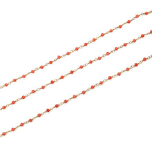 Load image into Gallery viewer, 5ft Carnelian 2-2.5mm Gold Wire Wrapped Beads Rosary | Gemstone Rosary Chain | Wholesale Chain Faceted Crystal

