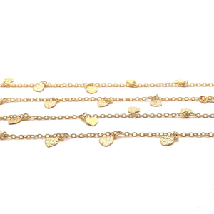 5ft Gold Heart Chains 7mm | Heart Charm Necklace | Soldered Chain | Anklet Finding Chain