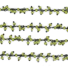 Load image into Gallery viewer, Peridot Cluster Rosary Chain 2.5-3mm Faceted Oxidized Dangle Rosary 5FT

