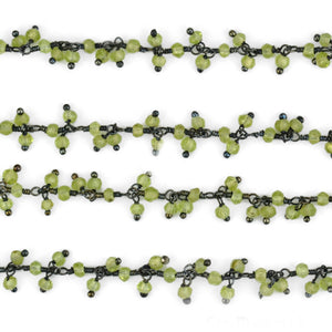 Peridot Cluster Rosary Chain 2.5-3mm Faceted Oxidized Dangle Rosary 5FT