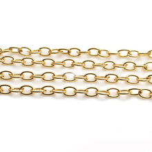 Load image into Gallery viewer, 5ft Link Finding Chain 6x5mm | Gold Oval Curb Necklace | Graduated Link Necklace | Paperclip &amp; Curb Chain | Finding Chain
