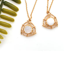 Load image into Gallery viewer, 5PC Twisted Gold Gemstone Pendant | Gold Triangle Charm | Twisted Jewellery
