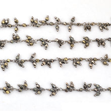 Load image into Gallery viewer, Mystique Pyrite Cluster Rosary Chain 2.5-3mm Faceted Oxidized Dangle Rosary 5FT
